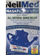 NeilMed NasaFlo Neti Pot with 50 Premixed Packets (Firm Blue Pot) - $13.35 CAD