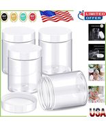 Durable 10 Oz Clear PET Plastic Jars with Leak-Proof Lids for Beauty Ess... - $26.56 CAD