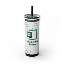 Freak in the Sheets Spreadsheet Themed Tumbler Gift Office Humor, Black - $34.99