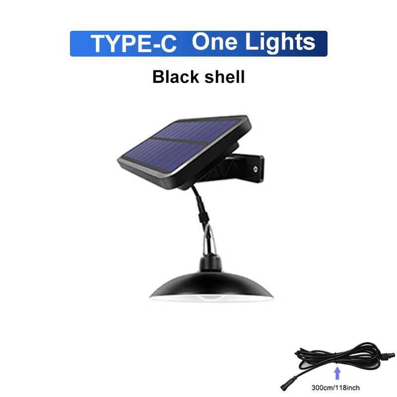 Double head solar pendant light waterproof outdoor solar lamp  extension line su - £109.21 GBP