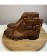 UGG Booties Barnett Womens Size 7.5 Brown Leather Ankle Boots Side Zip 1... - $49.49