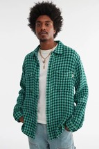 Urban Outfitters UO Large Houndstooth Shirt Dark Green (Size L) NEW W TAG - £35.38 GBP