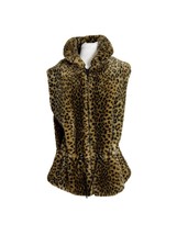 Marvin Richards Vest Womens Size Large Leopard Print Faux Fur Cinch Wais... - $49.50