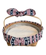 Longaberger 2009 Stars and Stripes Round Pie &amp; Stand Warm Brown Basket A... - $2,176.86 MXN