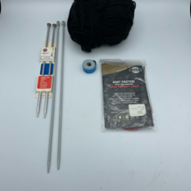 Knitting Lot Boye Aluminum Needles Addi Turbo Lace West German Measure Tape Yarn - £23.48 GBP