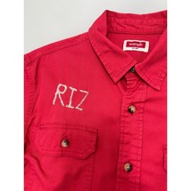 Vintage Wrangler Men Shirt Riz Red Short Sleeve Button Up Stretch Medium M - £19.42 GBP