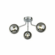 Bolla 3 light semi flush modern ceiling light Sputnik design cognac glass shades - £53.98 GBP
