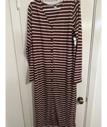 Old Navy Long Sleeve Maxi Striped V Neck Sleep Dress Size Large Tall - $40.83 CAD
