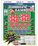 Americas Game $1 Instant Pull Tabs  Pick Football Chips  3,864 Count ... - $5,912.25 MXN