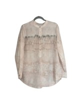 Soft Surroundings Women&#39;s Watercolor Half Button Tunic Top Blouse Size Medium - £17.45 GBP