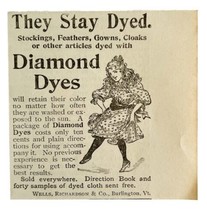 Wells Richardson Diamond Dyes 1894 Advertisement Victorian Fashion ADBN1bbb - $19.99