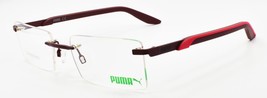PUMA PE0151OI 003 Men&#39;s Eyeglasses Frames Rimless 53-18-145 Burgundy - £38.03 GBP