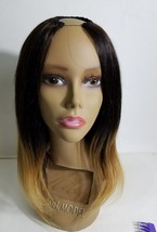 Wig Handmade U PART 100% Human Remy Hair 12'' 14'' Black/Blonde Ombre - $99.75
