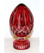 EXQUISITE WATERFORD CRYSTAL LISMORE RED/CRANBERRY EGG SCULPTURE/PAPERWEIGHT - £114.59 GBP
