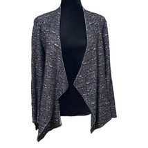 Eileen Fisher Open Front Cardigan Wool Blend Sweater Black Gray Sz Petit... - £29.10 GBP