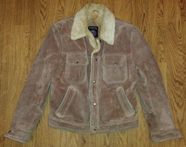 Vintage Suede Grande Bay Rancher / Trucker Sherpa Lined Jacket / Coat Me... - £63.30 GBP