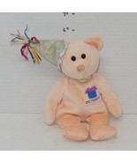 Ty Beanie Baby OCTOBER birthday Bear 6&quot; plush toy peach - $9.85