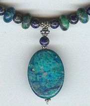 Sodalite and Chrysocolla Drop Style Necklace and Earring Set - £47.96 GBP