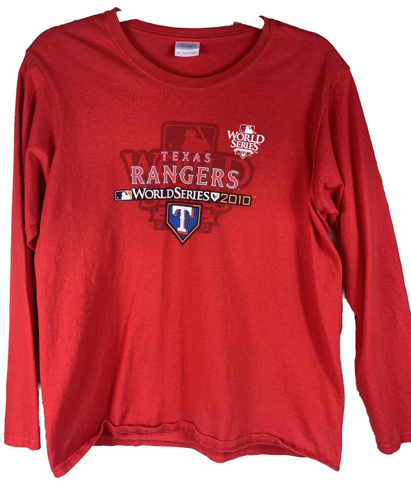 Vintage MLB Texas Rangers 2010 World Series Fall Classic Long Sleeve Tee Size M - $16.69
