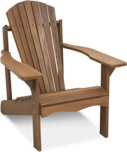 Tioman Hardwood Adirondack Chair In Teak Oil, Large, Natural, Furinno Fg... - $163.99
