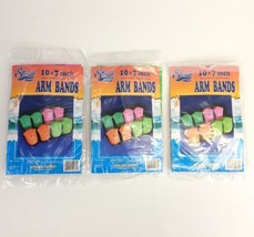 (Lot of 3) Strand Swimming Arm Bands Green Orange Pink 10 x 7&quot; Ages 6+ New - £7.87 GBP