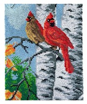 Two Cardinals Rug Latch Hooking (58x85cm) - £59.69 GBP