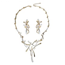 1 Set Necklace Earrings Bride Wedding Women Jewelry Luxury Ethnic Cross Pendant - £10.82 GBP