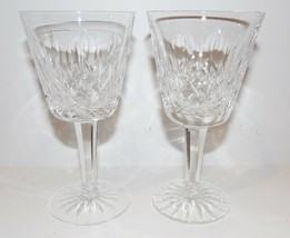 Stunning Pair Of Signed Waterford Crystal Lismore 5 7/8&quot; Claret Wine Glasses - £46.05 GBP