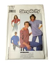 Vtg Simplicity Sewing Pattern 8180 Men&#39;s Women&#39;s LG Pull-Over Top 80s/90... - $6.99