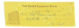 Joe Sewell Cleveland Signed August 5 1960 Bank Check BAS - £46.51 GBP