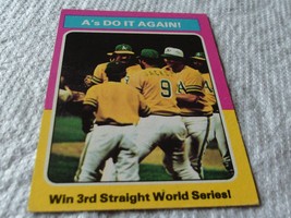 1975 A&#39;s Do It Again 1974 World Series # 466 Topps Nm / Mint Or Better - £55.05 GBP