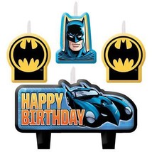 Batman Molded Cake Candle Set Birthday Party Supplies 4 Piece New - £6.30 GBP