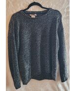 Women's Philosophy Black And White Marled Cotton Blend Knit Sweater Size L - $28.49