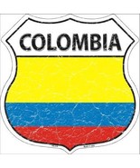 Colombia Country Flag Highway Shield Metal Sign - £22.34 GBP