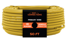 18 Gauge Car Audio Primary Wire (50ftYellow) Remote, Power/Ground Electrical - £12.57 GBP