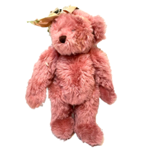 Vintage 1997 Berkley Design Rose Color Plush Stuffed Jointed Bear 13&quot; - £12.55 GBP