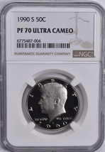 1990-S Kennedy Half Dollar- NGC -PF70- Ultra Cameo - £79.93 GBP