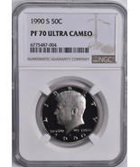 1990-S Kennedy Half Dollar- NGC -PF70- Ultra Cameo - £80.12 GBP