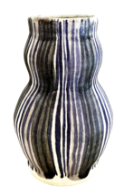 Studio Art Pottery Vase Black &amp; White 3&quot;H 6&quot;W Theresa Yondo Handmade, Si... - $11.69
