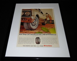 1966 Firestone Sports Car Tires 11x14 Framed ORIGINAL Vintage Advertisement - £34.82 GBP