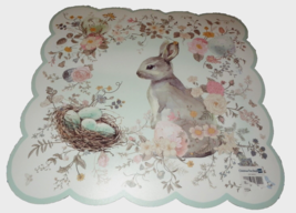 NEW Foam Back Vinyl BUNNY  PLACEMATS 13&quot; Sq Scallop Edge EASTER Nest Egg... - $12.86