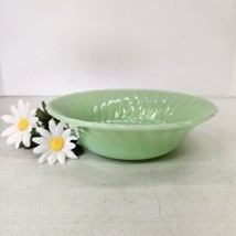 Large Green Fire King Jadeite Bowl Green Jane Ray Oven Ware 8 1/2&quot; X 2 1/2  tall - £16.94 GBP