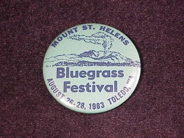 1983 Mount St. Helens Bluegrass Festival Pinback Button, from Toledo, Washington - £6.33 GBP