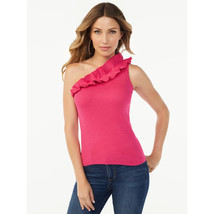 Sofia Jeans by Sofia Vergara Women&#39;s Ruffle Knit Tank Top Pink - Size ME... - £15.71 GBP