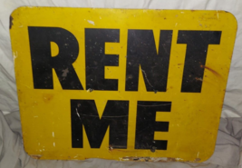 Vintage Small Metal Sign Garage &quot;For Rent&quot; Art Deco Style Border - £33.12 GBP