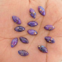 4x8 mm Marquise Natural Composite Purple Copper Turquoise Cabochon Gemstone 20pc - £11.38 GBP