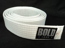 Bold Look White Belt Karate Taekwondo Judo Martial Arts Size 1 - 82&quot; - £3.95 GBP