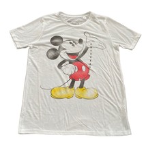 Disney Mickey Mouse Womens Shirt Medium T-Shirt White Short Sleeve - £7.17 GBP
