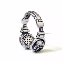 Awesome Headset Design With Black Onyx In 925 Sterling Silver Unisex Fine Band - $512.97