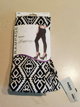 Rampage Fashion Leggings M/L Black &amp; White Design RN #105616 (NEW) - £7.87 GBP